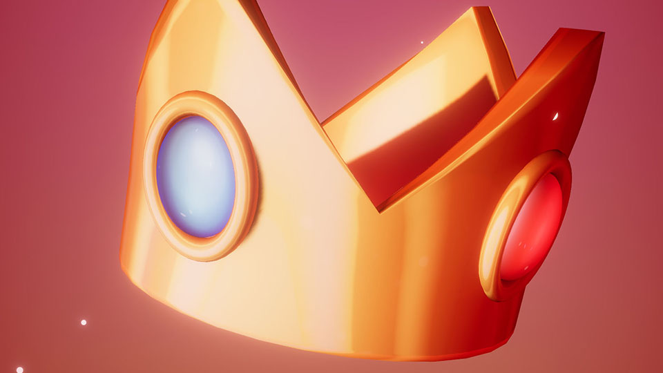 A crown with a shape and colour inpsired by Princess Peach